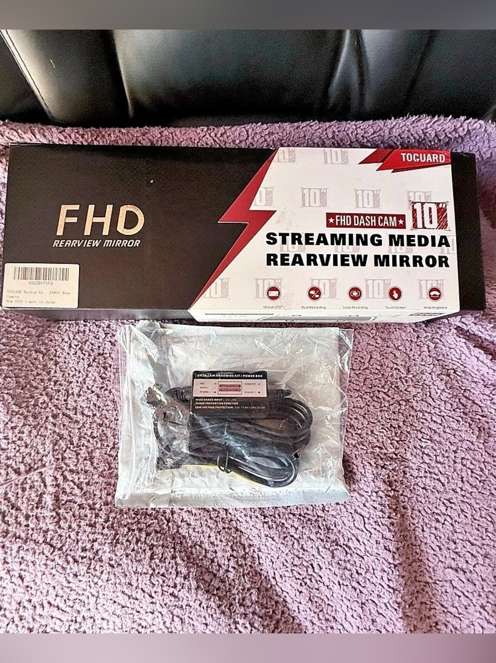 TOGUARD 10" Streaming Media Rearview Mirror Dash Cam CE60 Set w/ Hardware